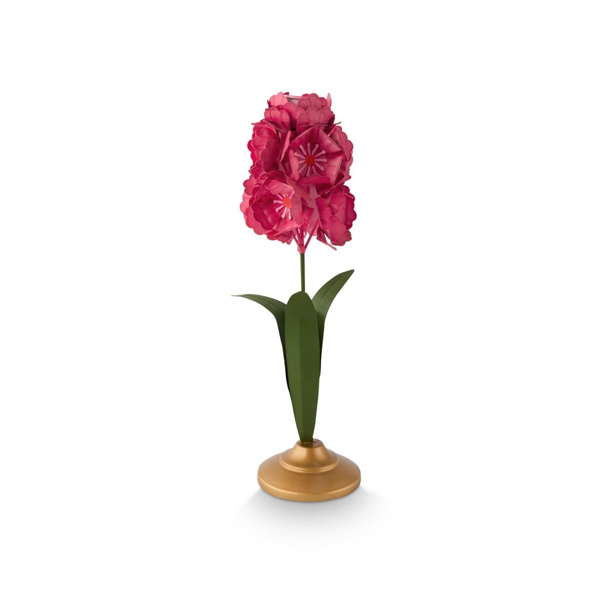 kandelaar houder metaal bloem roze