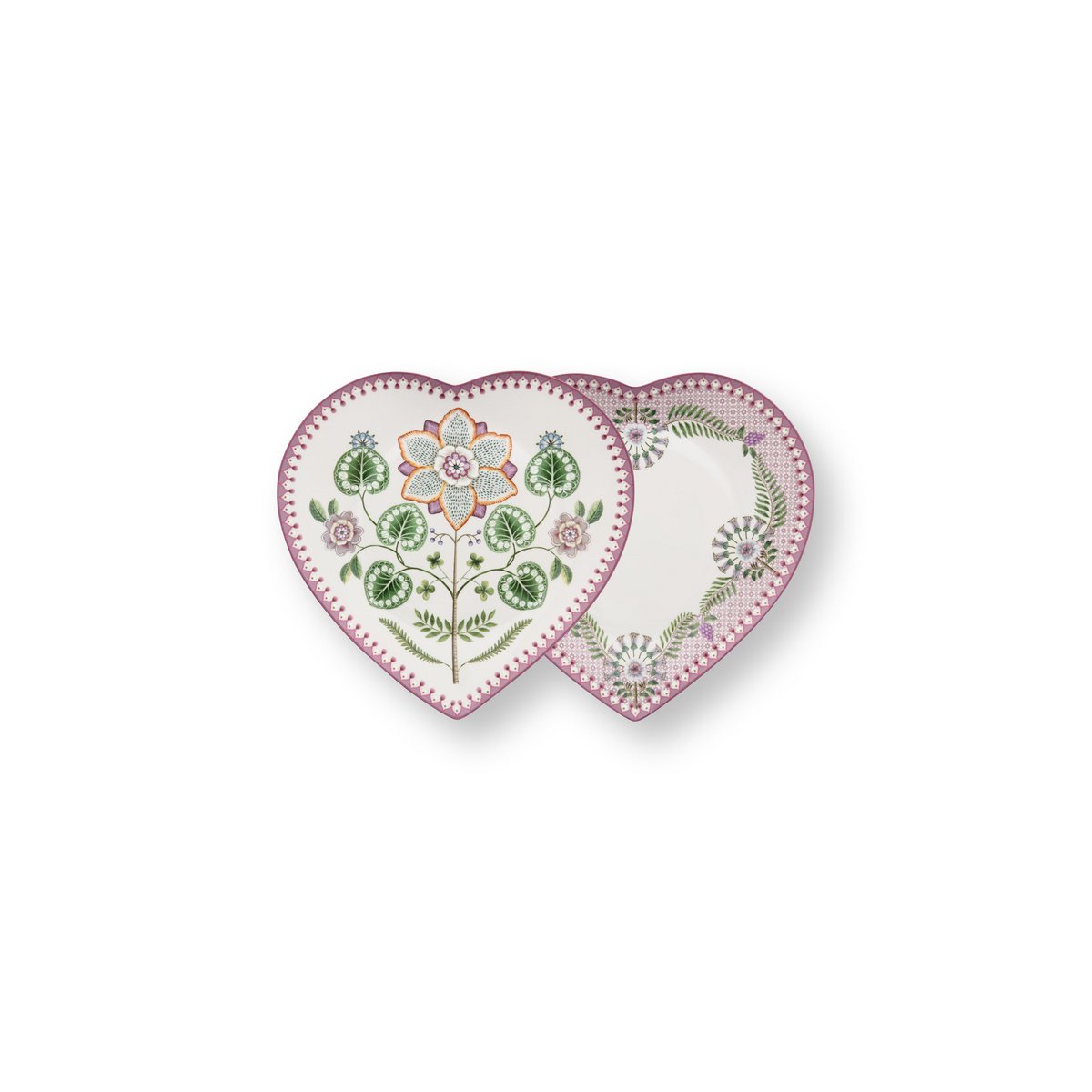 Set/2 Hartvormige borden qLily&Lotus Lila
