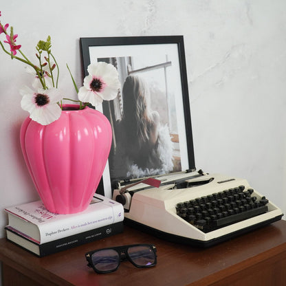 Flower Vase- Swirl vase-ceramic-roze- 20x20x21,5 cm