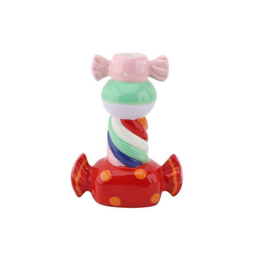 Kandelaar- Stapled Toffee Candy- Multi Colour-13x7x20cm