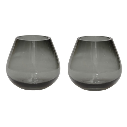 Waxinelichthouder - Tasman XS grey Ø12,5 x H11,5 cm (set van 2 stuks)