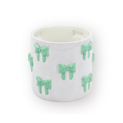 Pot - Bloempot - Strik - Lila/Mint - 15,5x15,5x16cm