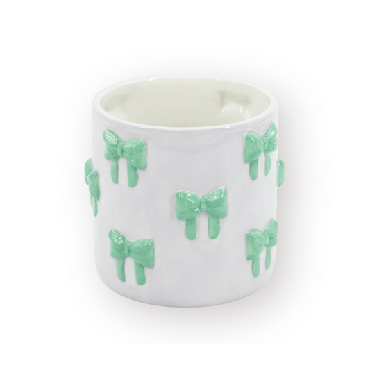 Pot - Bloempot - Strik - Lila/Mint - 15,5x15,5x16cm