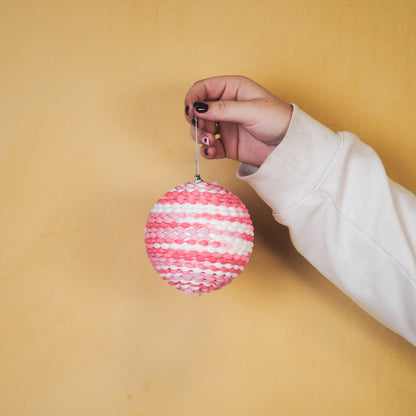 Kersthangers- Kerstballen- Schuim- Neon Roze -S3- 10cm