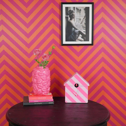 Klokklokkoekjes koekoekpatroon/roze- 24x27x9cm