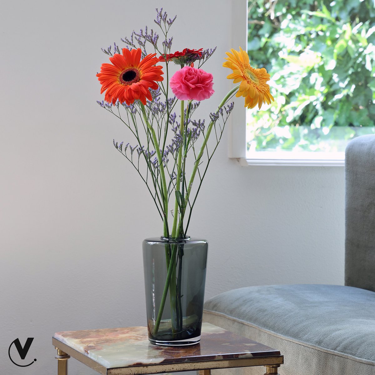Vaas - Neris grijs (set van 6 stuks)