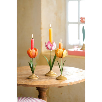 Kandelaar houder metaal tulp