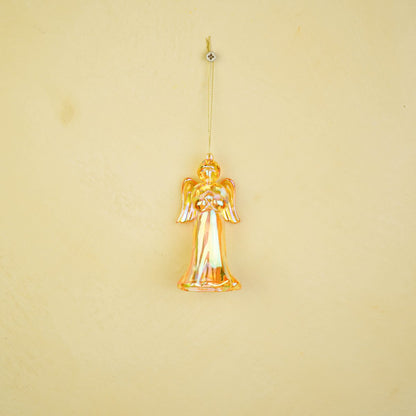 Ornament - Engel - Kunststof - Geel - 6x5,5x11 cm