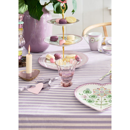 Set/2 kandelaar houder Metaal Heart Lila