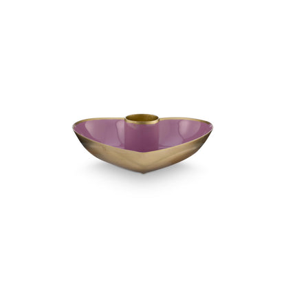 Set/2 kandelaar houder Metaal Heart Lila