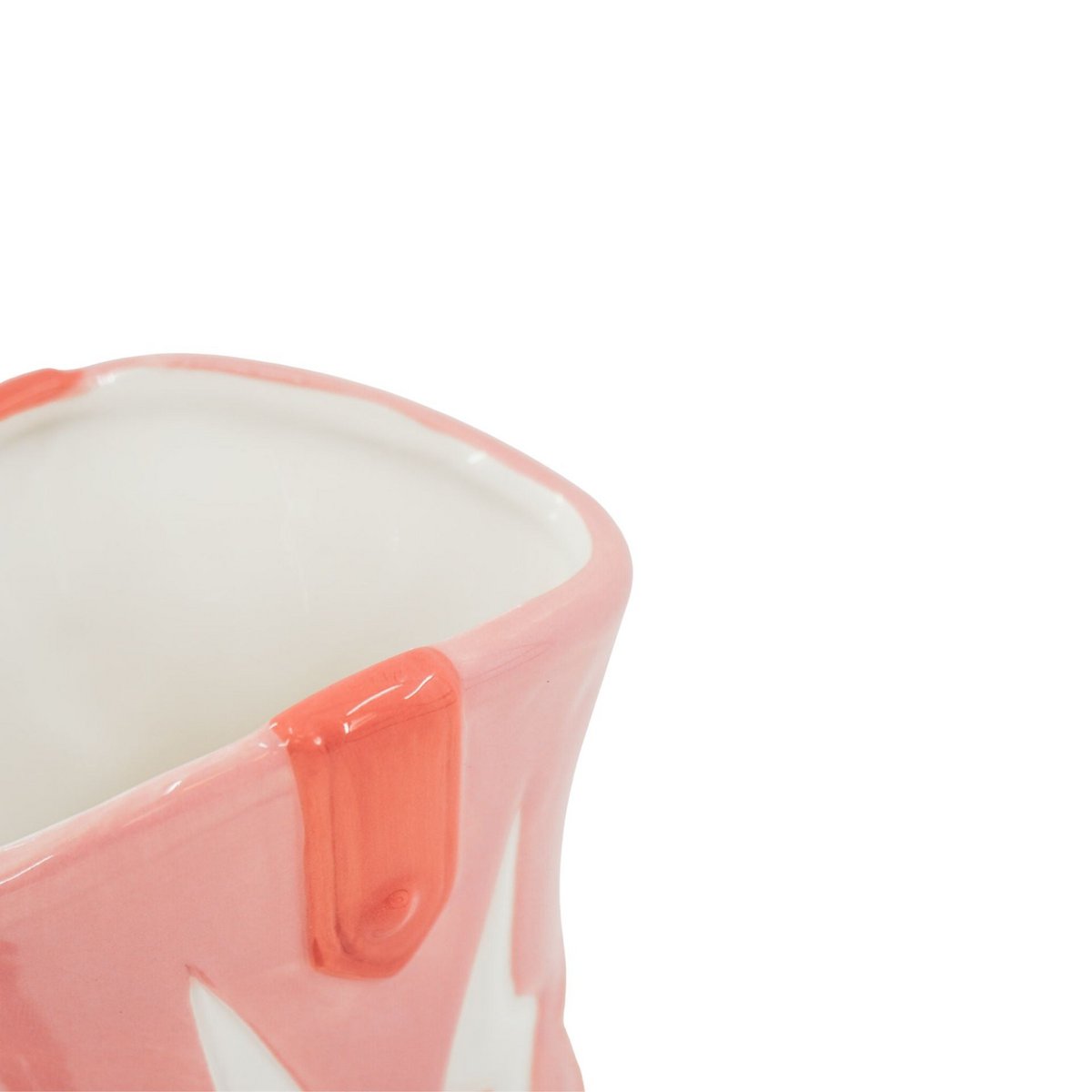 Bloemvaas- Boot met disco-hoed VASE- CERAMICS- POZE/ ORANGE-16,5X10.5X26,5CM