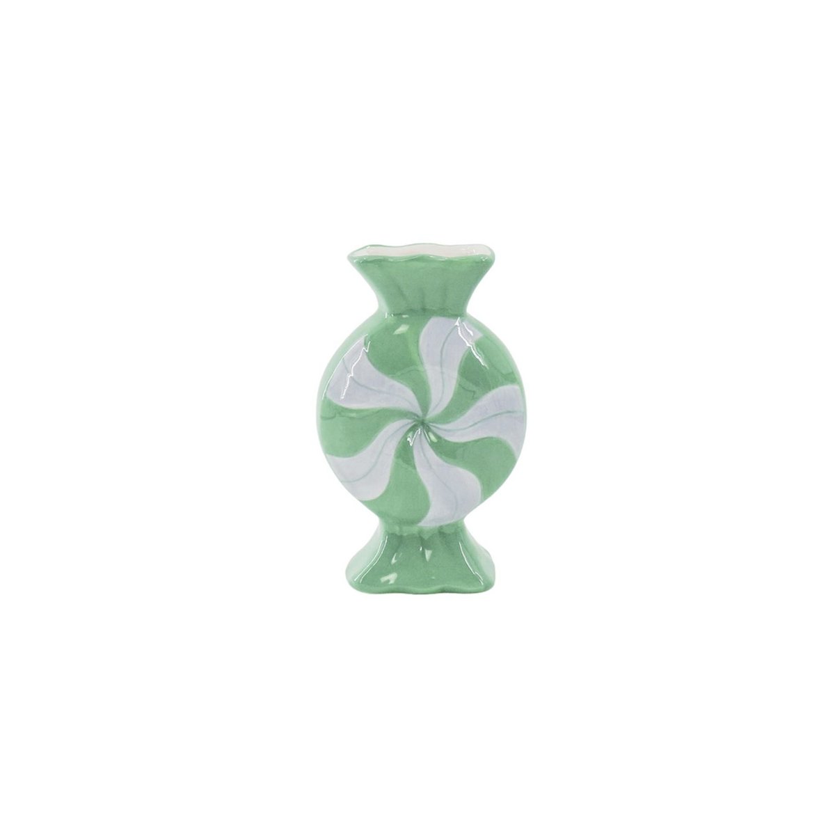 Flower Vase- toffee snoep-ceramic-lilac/ mint- 12x6,5x20cm