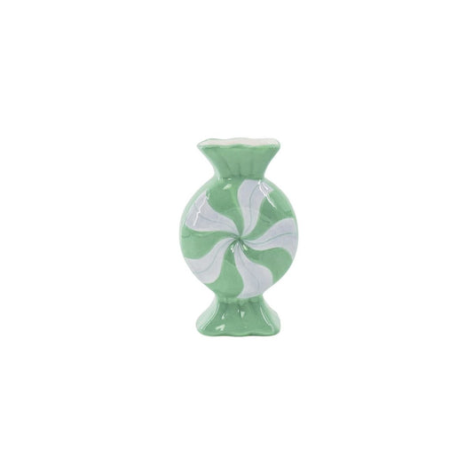Flower Vase- toffee snoep-ceramic-lilac/ mint- 12x6,5x20cm