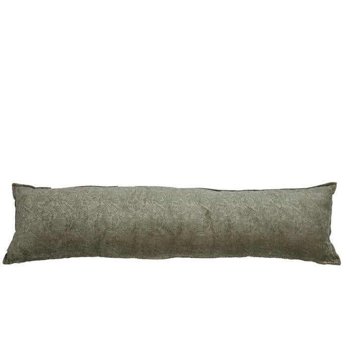 Fluwelen kussen Delfina olijf 120x30