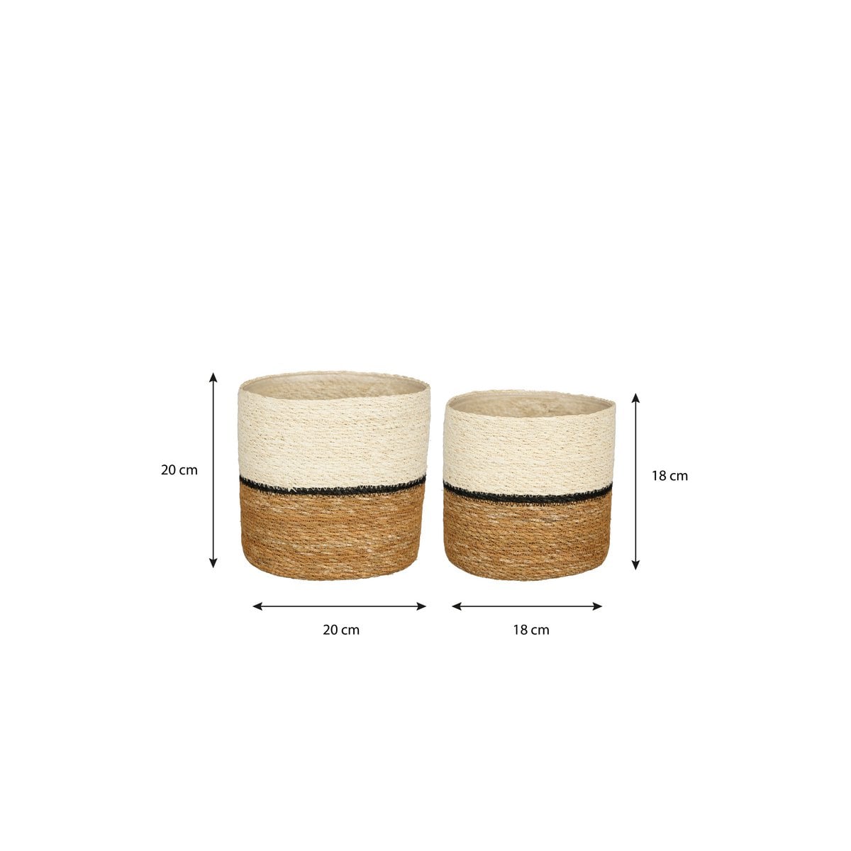 Plantenmanden set Damian Wit