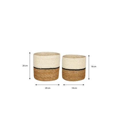 Plantenmanden set Damian Wit