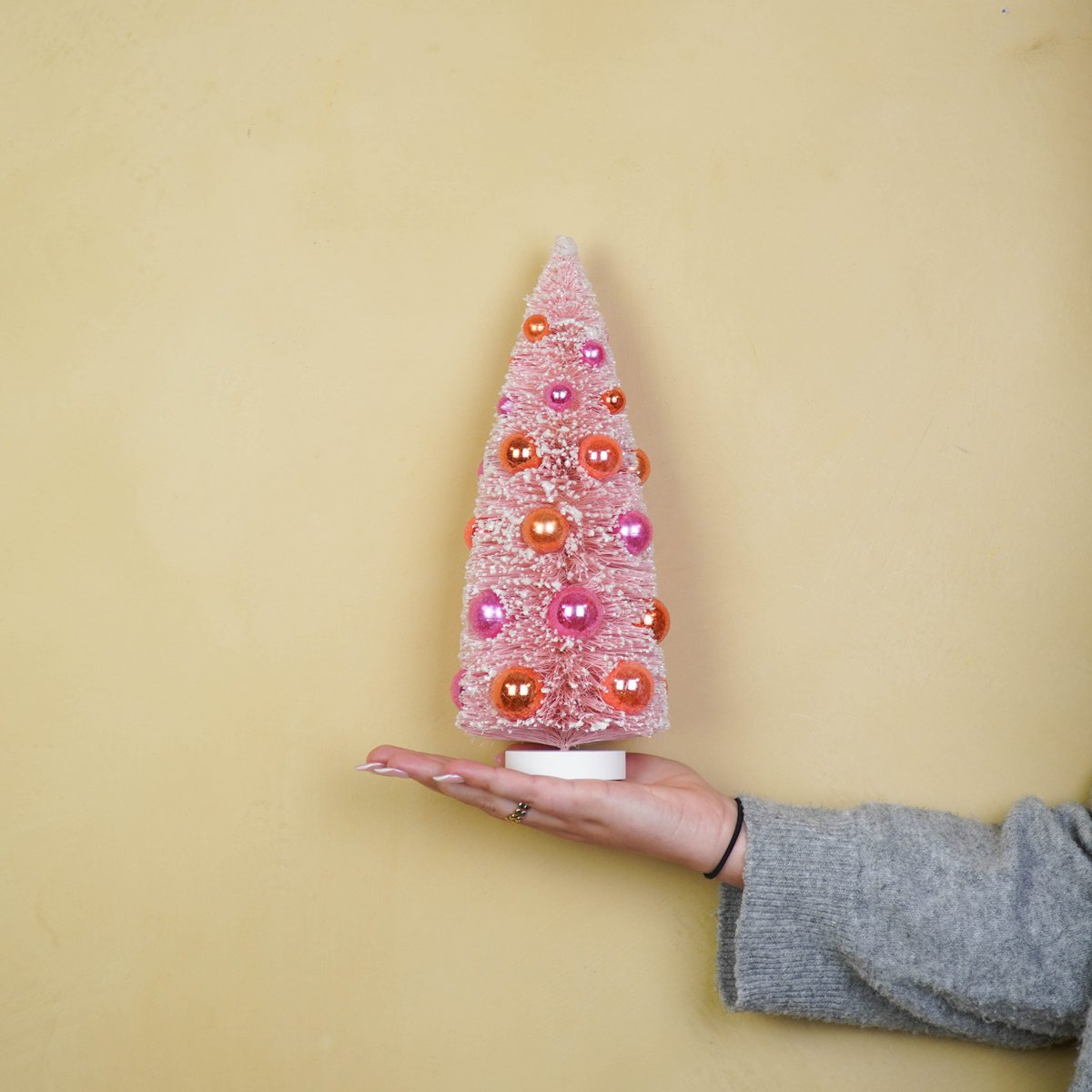 Kerstboom - Sisal/Plastic - Roze -12x31cm