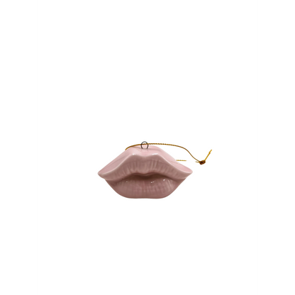 Kersthanger - Lip - Keramiek - Lichtroze - 6,5x2x4cm