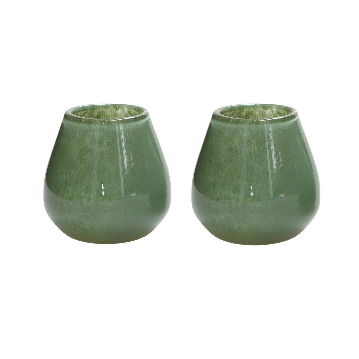 Waxinelichthouder - Tasman Elite XS green Ø12,5 x H11,5 cm (set van 2 stuks)