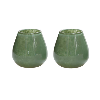 Waxinelichthouder - Tasman Elite XS green Ø12,5 x H11,5 cm (set van 2 stuks)