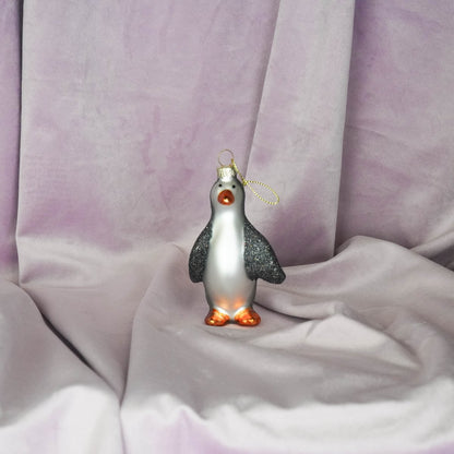 Kersthanger - Pinguïn - Glas - Zwart - 6x3,5x10cm