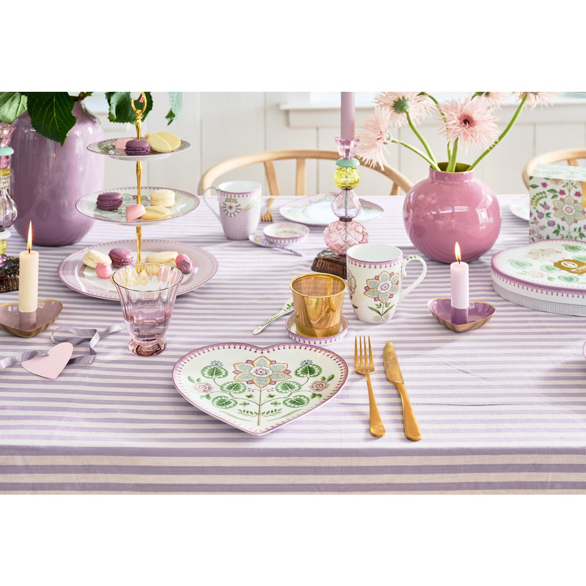 Set/2 Hartvormige borden qLily&Lotus Lila