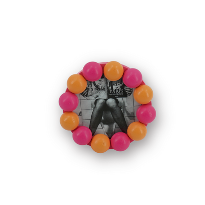 Fotolijst - Bubbels - Neon Roze/Oranje -14,5x14,5cm