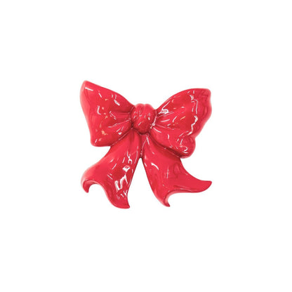 Vaaswand vaas Bow-keramisch rood- 19x18,5x5,5 cm