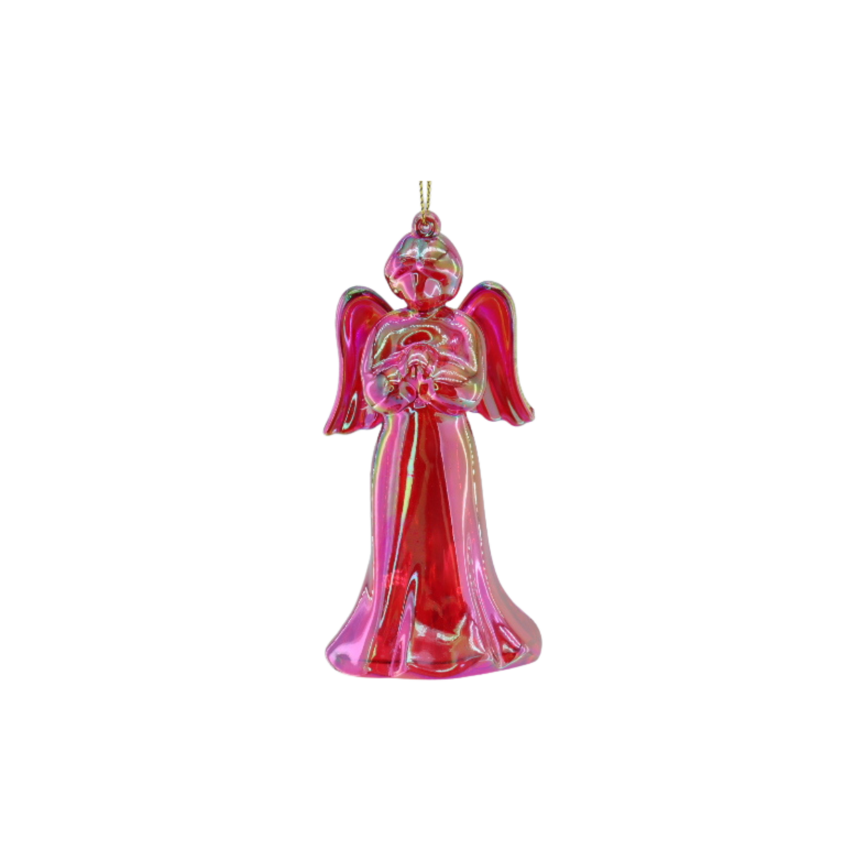 Ornament - Engel - Kunststof - Rood - 6x5,5x11 cm
