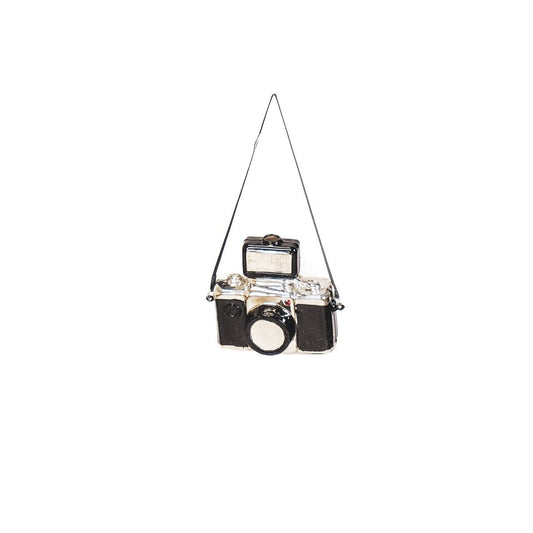 Ornament Kersthanger - Camera - Glas - 9,5x5x9cm