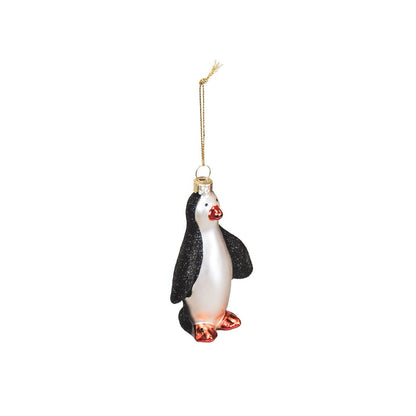 Kersthanger - Pinguïn - Glas - Zwart - 6x3,5x10cm