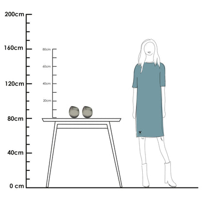 Waxinelichthouder - Moho grey (set van 2 stuks)