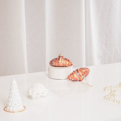 Ornament Kersthanger Croissant - Glas - 9,5x5x4,5cm