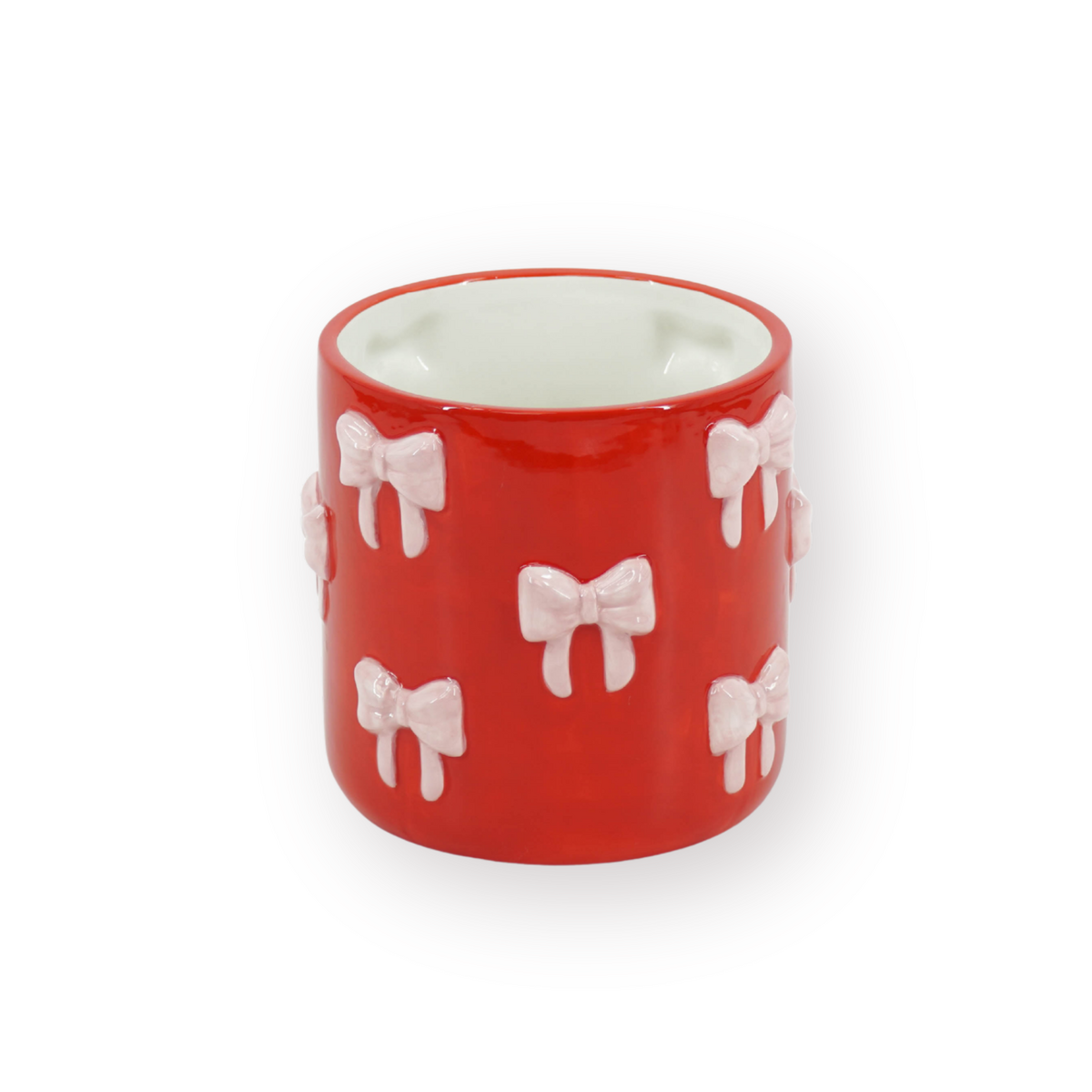 Pot - Bloempot - Strik - Rood/ Roze - 12,5x12,5x13cm