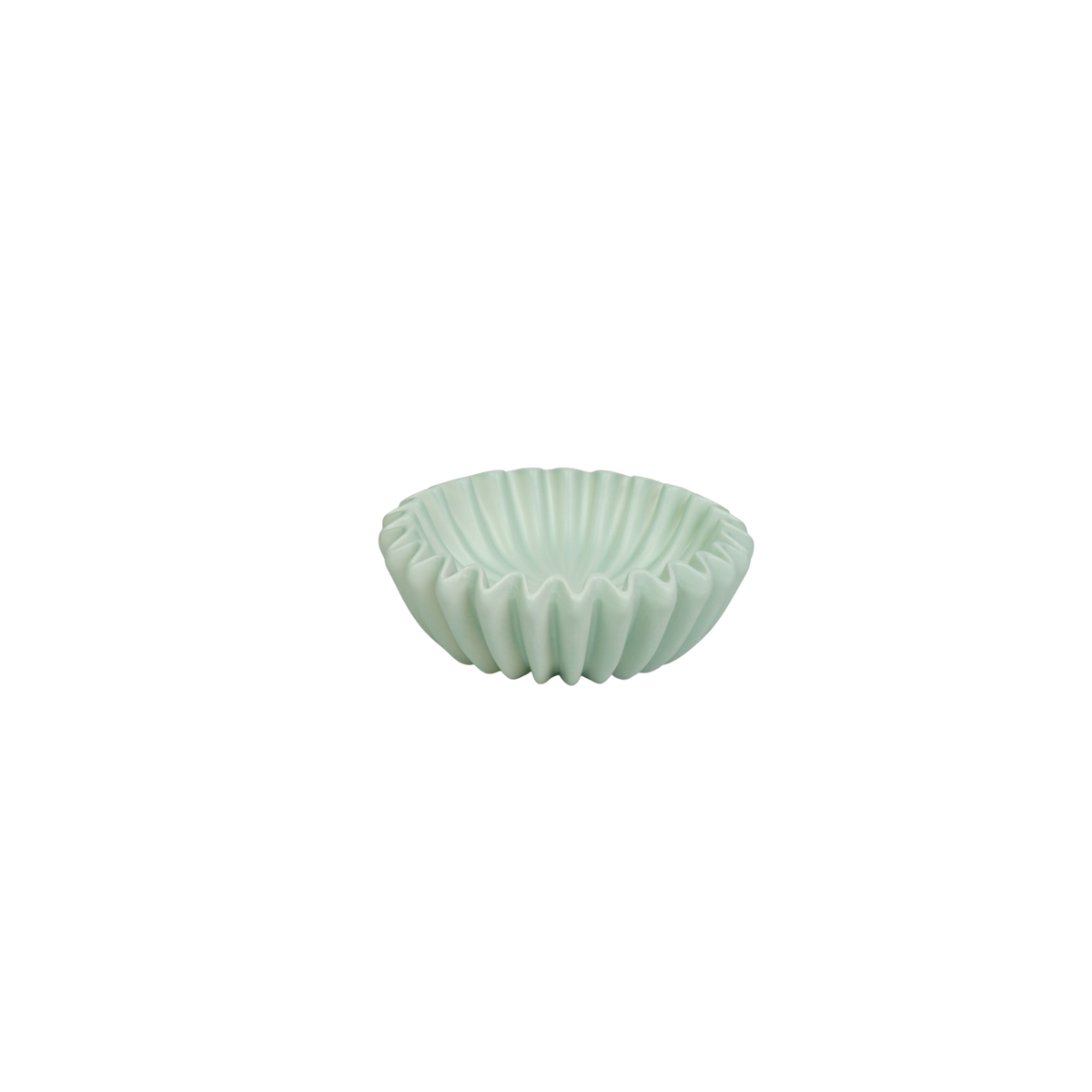 Bowl-geplooide kom- keramiek- mint- 15x15x4,5 cm