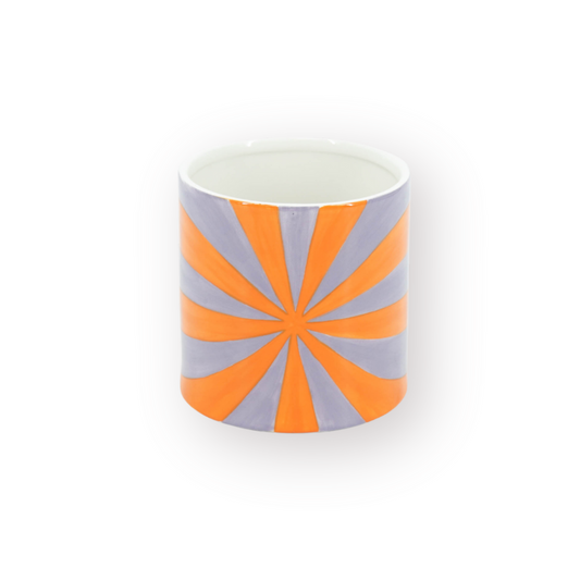 Pot - Bloempot - Krul - Lila/Oranje - 12,5x12,5x13cm