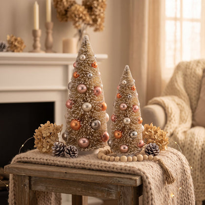 Kerstboom - Sisal/Plastic - Taupe -12x31cm