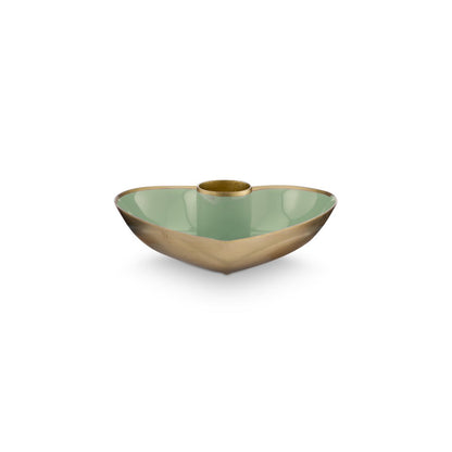 Set/2 kandelaar houder metaal heart groen