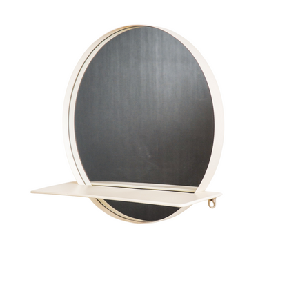 Spiegel - Rond - Metaal - Met Plank - Zand- Ø40cm