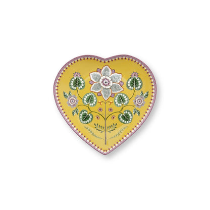 Set/2 Hartvormige borden Lily&Lotus geel