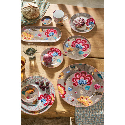 Servetten Blooming Tales Bustani Khaki-Blue