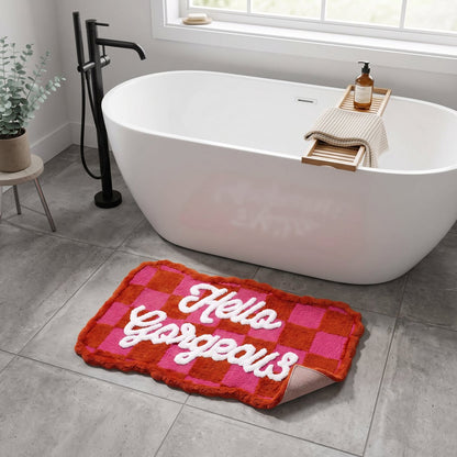 Badmat - You Matter - Roze/ Mint - 80x50x1 cm