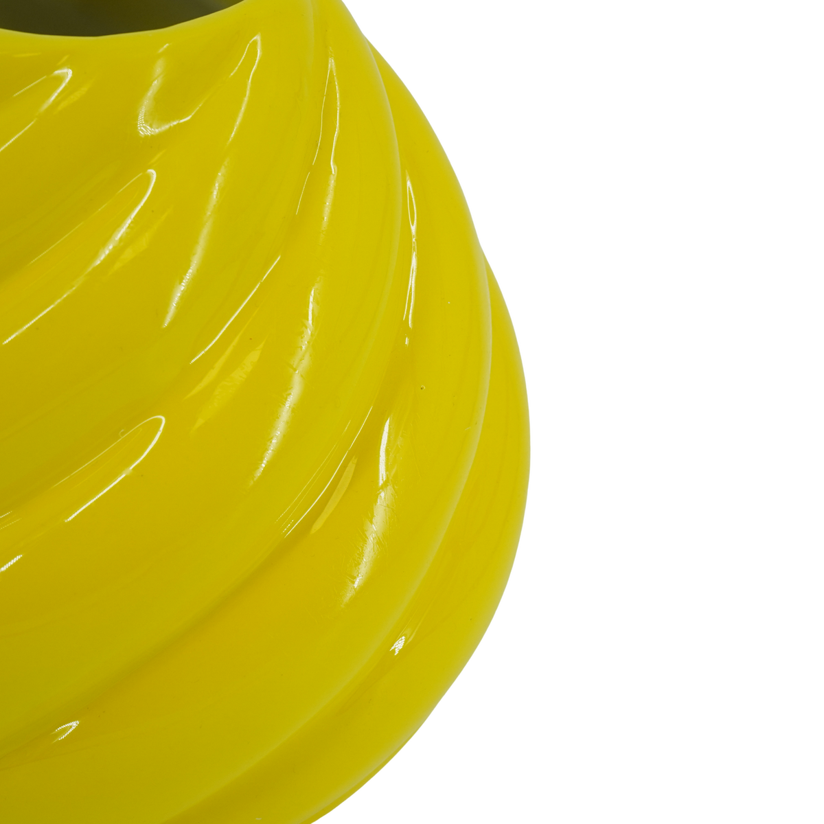 Flower Vase- Swirl vase-ceramic- geel- 20x20x21,5 cm