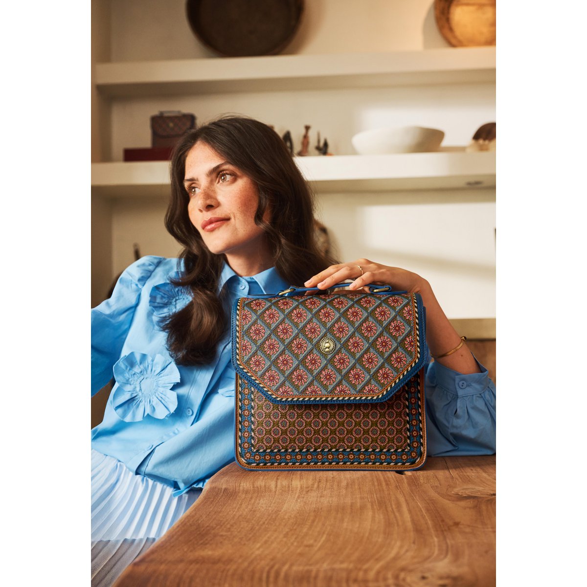 Frances Cross Body tas Medium Imani Blue