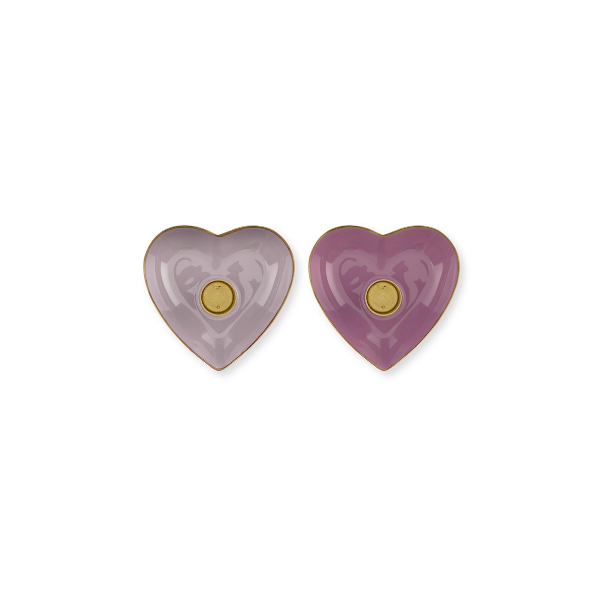 Set/2 kandelaar houder Metaal Heart Lila