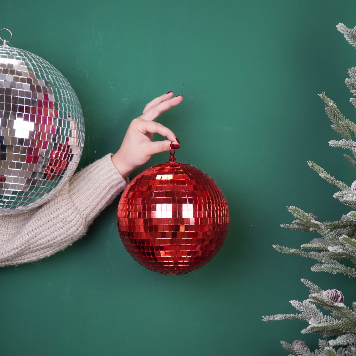 Kerstdecoratie - Kersthanger - Discobal - Schuim - Rood - 20x20x20cm