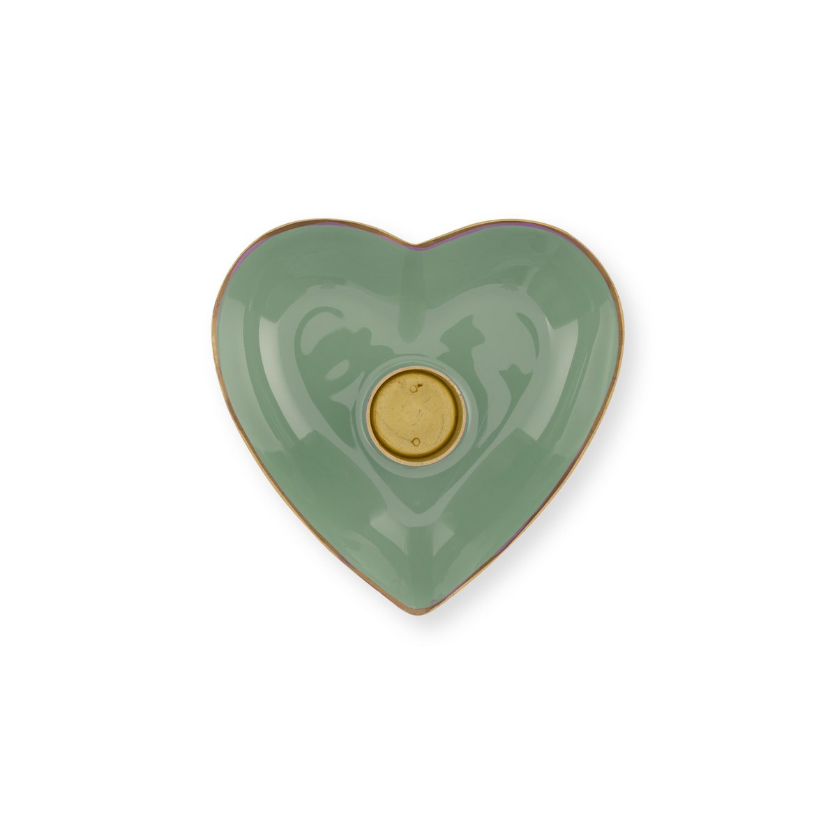 Set/2 kandelaar houder metaal heart groen