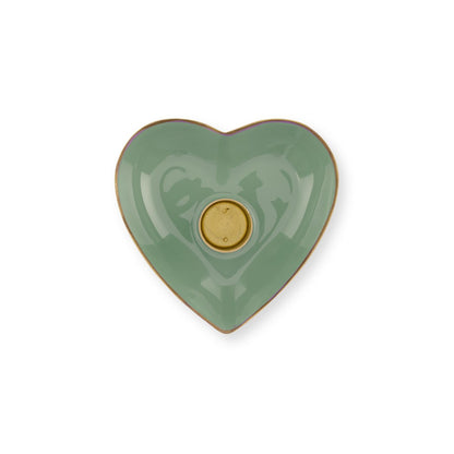 Set/2 kandelaar houder metaal heart groen