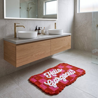 Badmat - You Matter - Roze/ Mint - 80x50x1 cm