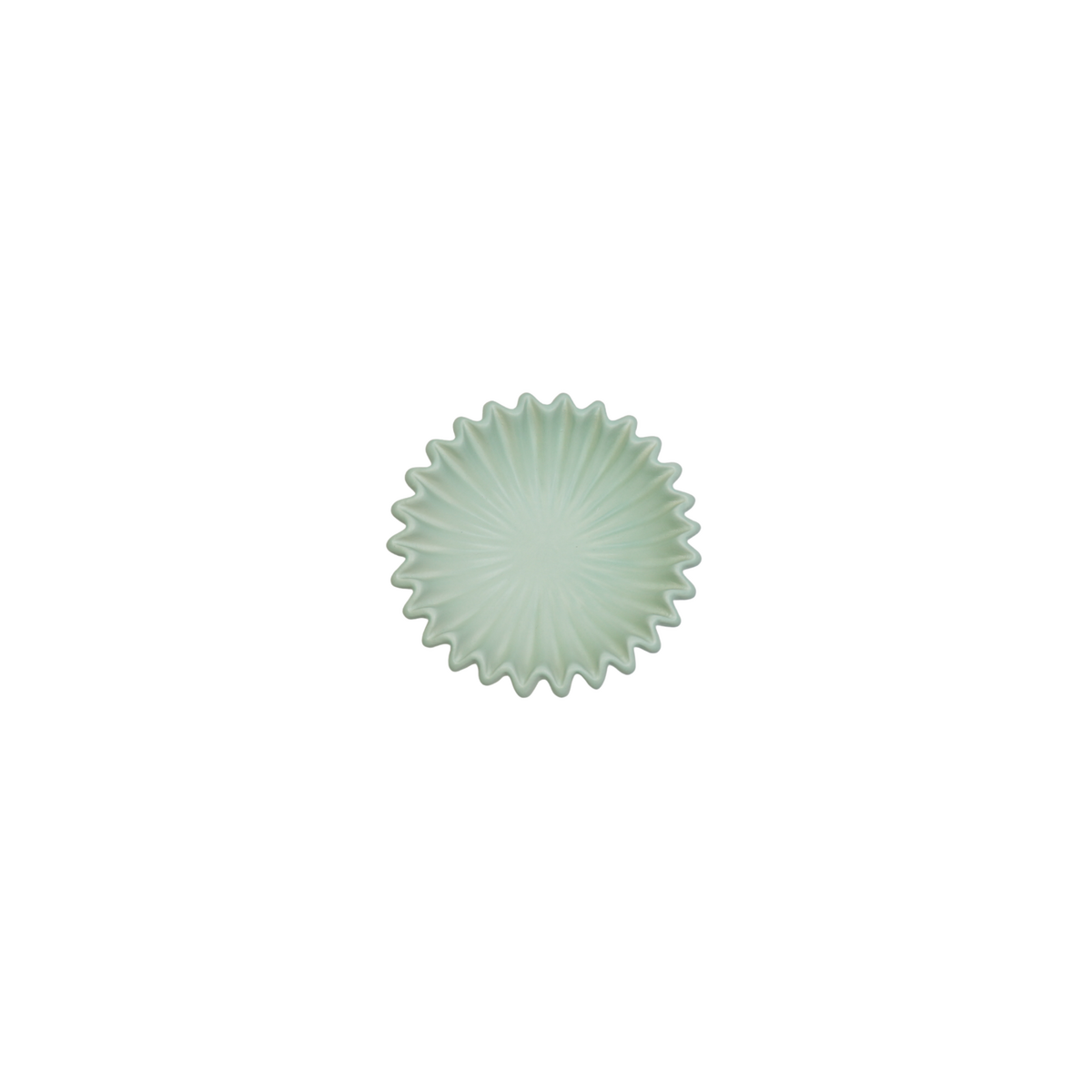 Bowl-geplooide kom- keramiek- mint- 15x15x4,5 cm